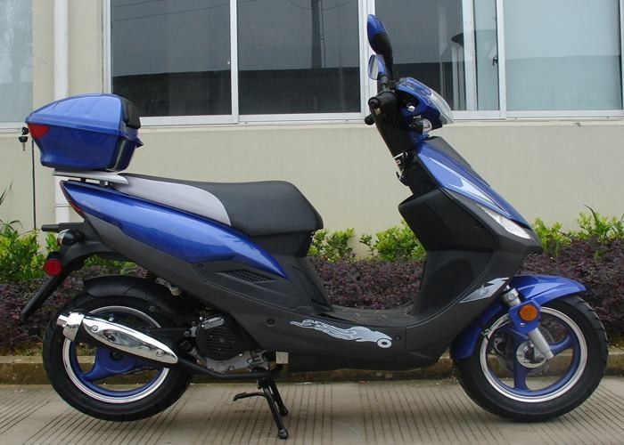 Scooteur 50cc bleu adulte du scooteur 12V 7A de cadre en aluminium avec le phare