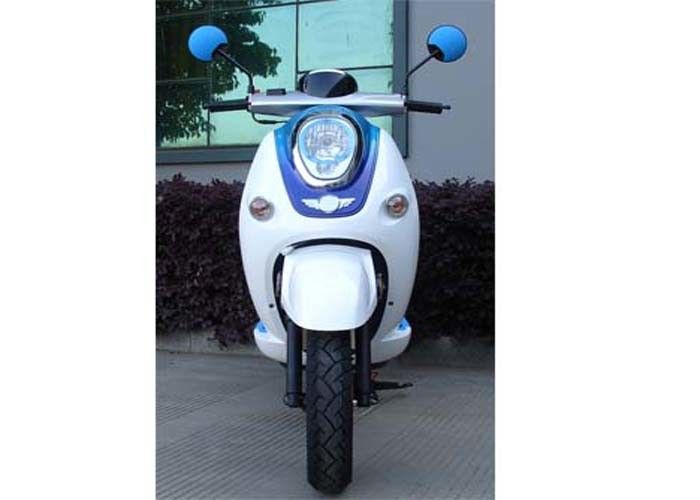 Mini scooter blanc/bleu du vélo 50cc avec deux miroirs de vue arrière/boîtes d'arrière