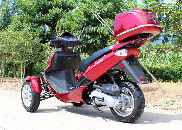 Aérez la course simple refroidie du cylindre 4 de tri moto adulte de la roue 50cc avec la boîte arrière