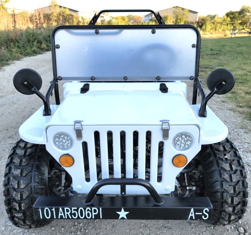 Édition blanche d'ÉLITE de Mini Gas Golf Cart Jeep soulevée avec les jantes et les fusées faites sur commande d'amortisseur