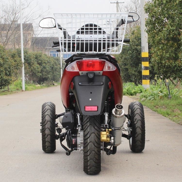 Aérez la course simple refroidie du cylindre 4 de tri moto adulte de la roue 50cc avec la boîte arrière