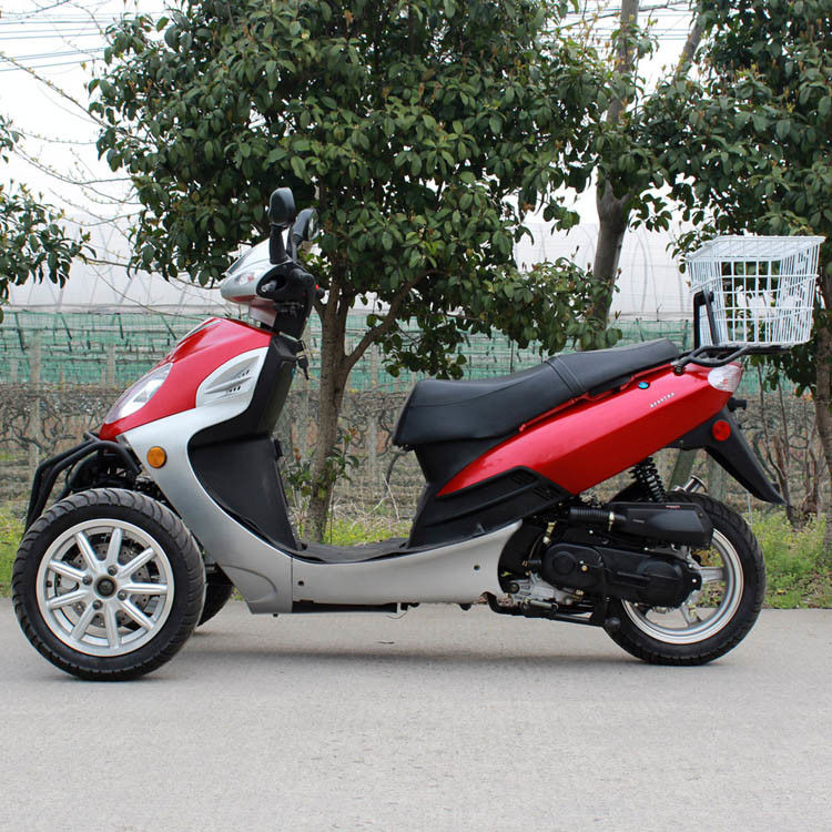 Aérez la course simple refroidie du cylindre 4 de tri moto adulte de la roue 50cc avec la boîte arrière