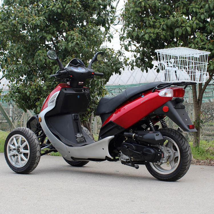 Aérez la course simple refroidie du cylindre 4 de tri moto adulte de la roue 50cc avec la boîte arrière